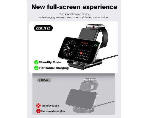 Бездротова зарядна станція QKXC X3Pro 20 Вт, чорний (my-19010)