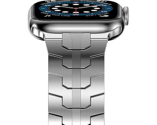 Браслет із нержавіючої сталі NewWays Grade 2 сумісний з Apple Watch Ultra 2 49 мм, Series 10 46 мм, Series 9, Series 8 (my-13090)