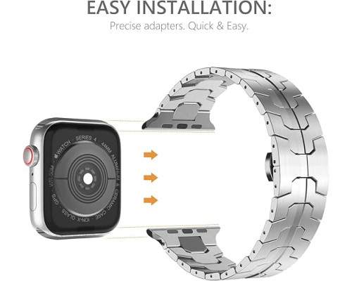 Браслет із нержавіючої сталі NewWays Grade 2 сумісний з Apple Watch Ultra 2 49 мм, Series 10 46 мм, Series 9, Series 8 (my-13090)