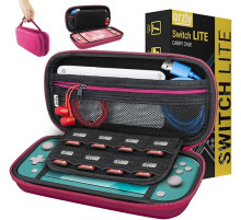 Чохол для Nintendo Switch Lite Orzly з місцем для зберігання ігор та аксесуарів, рожевий (my-16015)