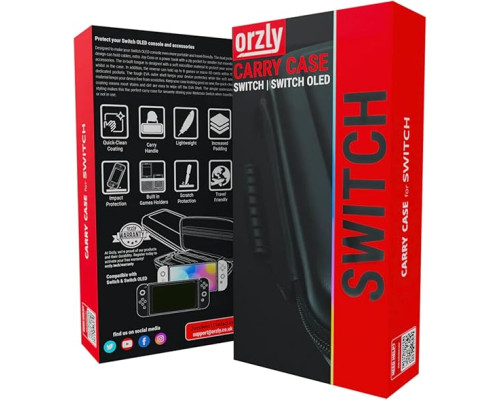Чохол Orzly Carry Case дорожній чохол з кишенями для аксесуарів та ігор, сумісний з Nintendo Switch та новою консоллю Switch OLED (my-16018)