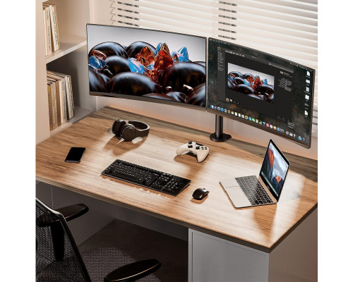 Настільне кріплення ErGear Dual Monitor Stand EGCM1 для монітора, для 2 екранів розміром до 32 дюймів, чорний (my-13127)