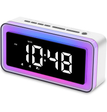 Світловий будильник ANNNGUL BT200 з кольоровим RGB-підсвічуванням, білий (my-19017)