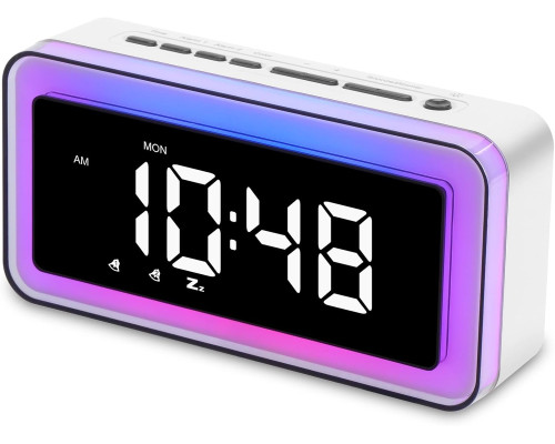 Світловий будильник ANNNGUL BT200 з кольоровим RGB-підсвічуванням, білий (my-19017)