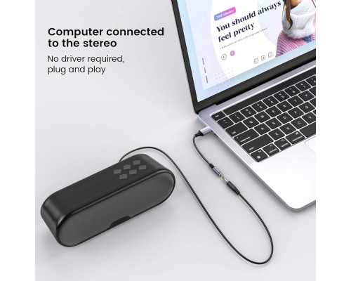 Адаптер MOSWAG USB аудіоадаптер для зовнішньої звукової карти з 3,5-мм стереоконвертером Aux, чорний (my-16072)