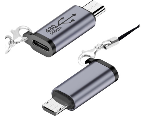 Адаптер Seminer Type-C Female на Micro USB Male підтримує синхронізацію даних, сумісний із Samsung Galaxy S8/S8+ (2 шт.) (my-16074)