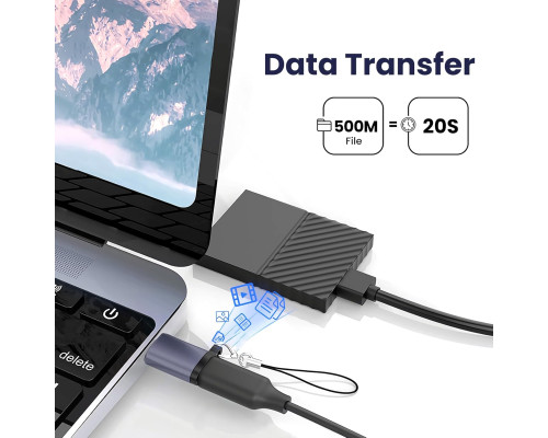 Адаптер Seminer Type-C Female на Micro USB Male підтримує синхронізацію даних, сумісний із Samsung Galaxy S8/S8+ (2 шт.) (my-16074)