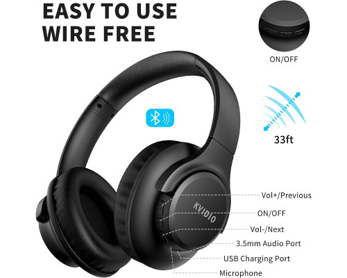 Бездротові навушники з мікрофоном KVIDIO WH201A (my-8099)