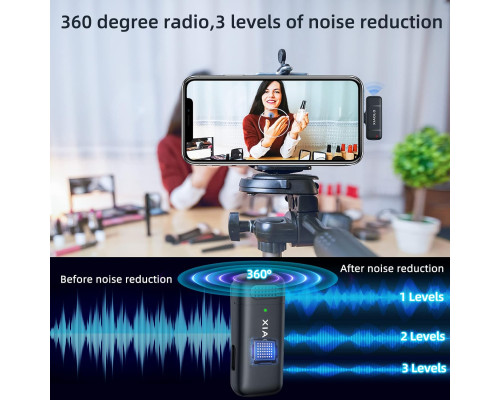 Комплект бездротових петличних мікрофонів XIAOLO SZY-MIC03 для iPhone (my-11066)