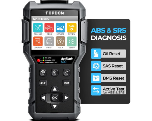 Діагностичний інструмент до автомобіля TOPDON AL600 зчитувач кодів ABS SRS (my-8014)