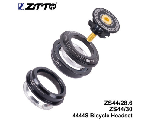 Рульова колонка ZTTO 4444S ZS44/28.6 ZS44/30 для прямого штока вилки та прямої склянки, чорний (my-16079)