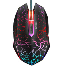 Ігрова миша VGUARD зручна провідна USB-оптична RGB-миша ергономічна для ПК, 7 кольорів світлодіодного підсвічування, чорна (my-16013)