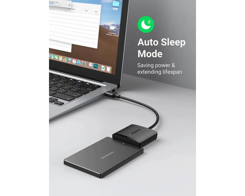 Кабель адаптер UGREEN SATA-USB 3.0 адаптер жорсткого диска SATA I/II/III, чорний (my-16042)