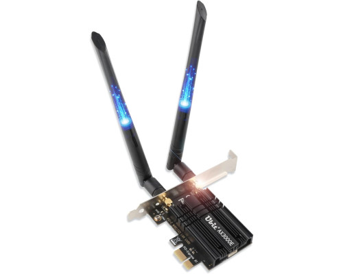 Wi-Fi-карта Ubit WiFi 6 AX3000E PCIE Max 2974 Мбіт/с, тридіапазонна (my-19004)