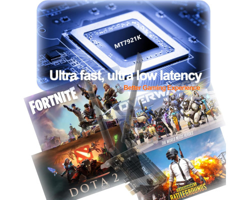 Wi-Fi-карта Ubit WiFi 6 AX3000E PCIE Max 2974 Мбіт/с, тридіапазонна (my-19004)