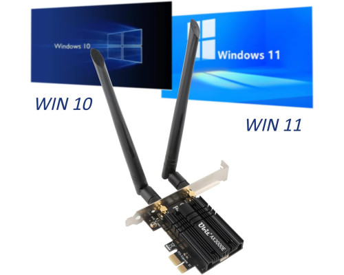 Wi-Fi-карта Ubit WiFi 6 AX3000E PCIE Max 2974 Мбіт/с, тридіапазонна (my-19004)