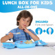 Дитячий Lunch Box Umami KidsBlue зі столовими приладами, 3 відділення, ідеальний розмір порцій для дітей віком від 4 до 12 років, синій (my-13109)