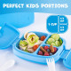 Дитячий Lunch Box Umami KidsBlue зі столовими приладами, 3 відділення, ідеальний розмір порцій для дітей віком від 4 до 12 років, синій (my-13109)