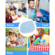 Дитячий Lunch Box Umami KidsBlue зі столовими приладами, 3 відділення, ідеальний розмір порцій для дітей віком від 4 до 12 років, синій (my-13109)