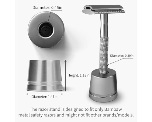 Підставка Bambaw для безпечної бритви Double Edge, срібляста (my-16022)
