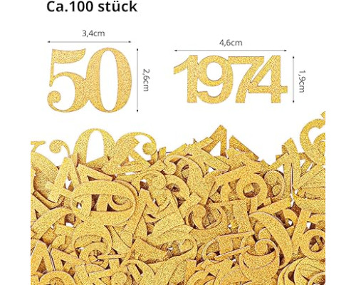 Прикраса на 50-річчя GoldRock Confetti 3,4-4,6 см, упаковка 100 шт., Золотий (my-13074)