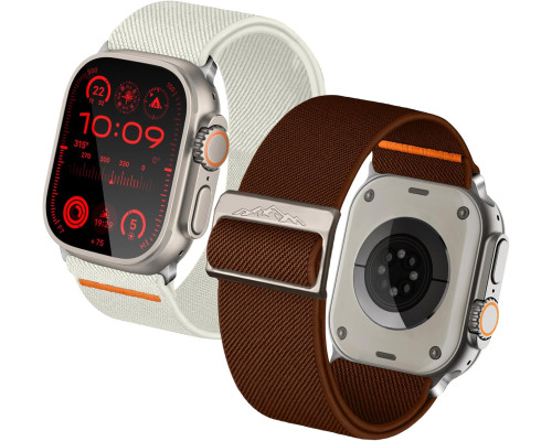 Змінний ремінець Chinber з еластину Solo Loop для iWatch Series Ultra 8 7 6 5 4 SE 2 упаковки, Розмір: 38mm 40mm 41mm (my-13169)