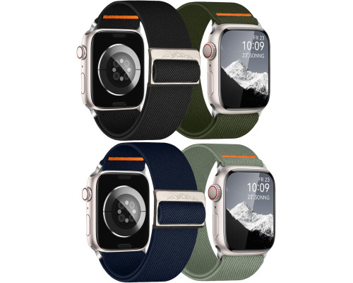 Змінний ремінець Chinber Solo Loop 4 упаковки, сумісних з Apple Watch 45 мм, 44 мм, 42 мм, 49 мм, 41 мм, 40 мм, 38 мм, для чоловіків та жінок (my-13168)
