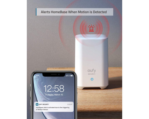 Датчик руху, домашня система охорони сигналізації Eufy Security охоплення 100° регульована чутливість білий (my-8119)