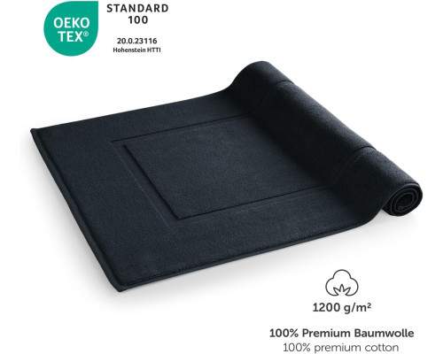 Комплект з 2 килимків для ванної Blumtal EB0009 - м'який килимок для душу, 100% бавовна, темно-синій (my-13171)