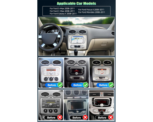 Автомобільна магнітола SIXTOP SH1AM25TOP 2G+64G Android 13 для Ford Focus 7 дюймів (my-19116)