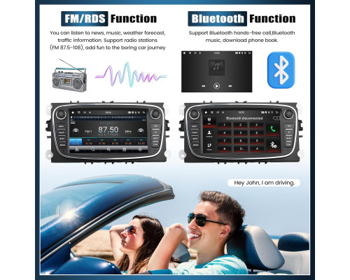 Автомобільна магнітола SIXTOP SH1AM25TOP 2G+64G Android 13 для Ford Focus 7 дюймів (my-19116)
