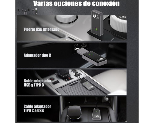 Бездротовий адаптер GreenVacShop Carplay для iOS та Android, Bluetooth FM-передавач (my-19180)
