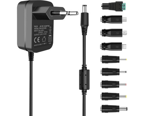 Блок живлення TKDY TP04-050300E 5 В 3 А, 5 В 3 А, 2,5 А, 2 А, 1,5 А, 1 А, 0,5 А, 0,3 А, чорний (my-19177)