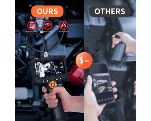 Ендоскопічна камера з підсвічуванням Daxiongmao, HD-бороскоп 1080P з 8 регульованими лампами, 4,3 дюйми (my-19129)