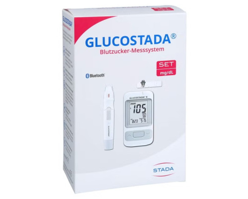 Глюкометр GLUCOSTADA SET (мг/дл)/Глюкометр з індикатором до/після їжі/Bluetooth підключення індикатора (my-19069)