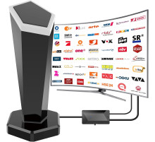 Кімнатна HDTV-антена QGClearSO DE-15806 для телевізорів з магнітною основою, сірий (my-19094)