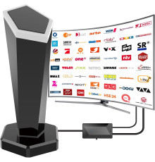 Кімнатна HDTV-антена QGClearSO DE-15806 для телевізорів з магнітною основою, сірий (my-19094)