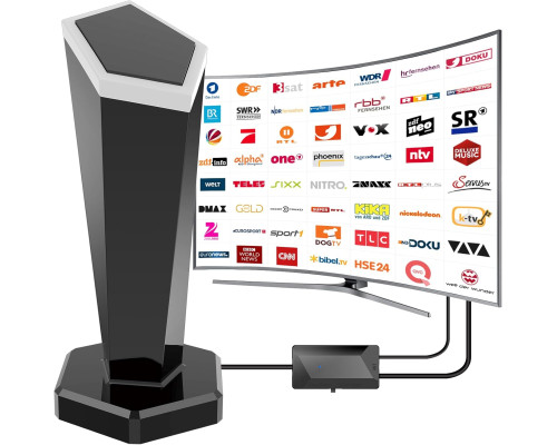 Кімнатна HDTV-антена QGClearSO DE-15806 для телевізорів з магнітною основою, сірий (my-19094)