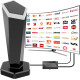 Кімнатна HDTV-антена QGClearSO DE-15806 для телевізорів з магнітною основою, сірий (my-19094)