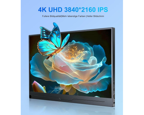 Монітор для комп'ютера Missun XSEU-CX156-C 15,6 дюймів з роздільною здатністю 4K UHD 3840 x 2160 HDMI USB-C IPS (my-19107)