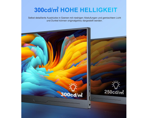 Монітор для комп'ютера Missun XSEU-CX156-C 15,6 дюймів з роздільною здатністю 4K UHD 3840 x 2160 HDMI USB-C IPS (my-19107)