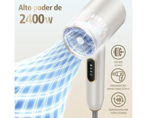 Професійний фен BAMBOO QUEEN Q8 з іонізацією 2400 Вт, сріблястий (my-19085)