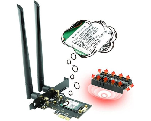 Мережа карта Ubit AX210S PCIe WiFi 6E Макс. швидкість 5374 Мбіт/с (my-19099)