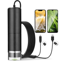 Цифровий USB-мікроскоп SinLaw SJXWJ-001, з 10-кратним збільшенням (200x), iOS, Android, чорний (my-19179)