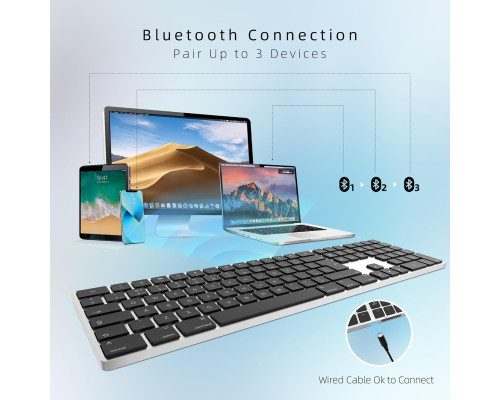 Bluetooth-клавіатура B.FRIENDIT KB-K2-GARY, сріблясто-білий (my-20080)