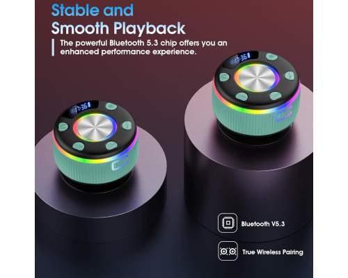 Bluetooth-колонка Dotn Q90B зі стереозвуком, водонепроникна IPX7, з присоскою, вбудованим мікрофоном (my-20019)