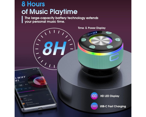 Bluetooth-колонка Dotn Q90B зі стереозвуком, водонепроникна IPX7, з присоскою, вбудованим мікрофоном (my-20019)