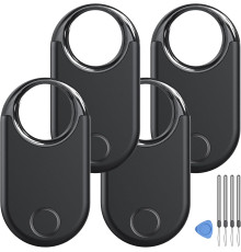 Bluetooth-трекер Hendari та шукач ключів 4шт, сумісний з Apple Find My, чорний (my-20151)