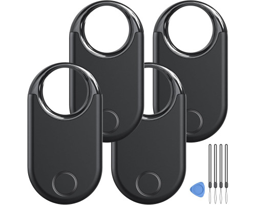 Bluetooth-трекер Hendari та шукач ключів 4шт, сумісний з Apple Find My, чорний (my-20151)