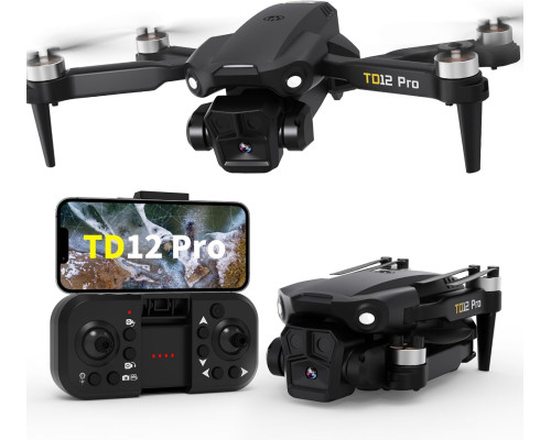 Дрон Toladrone TD12PRO з камерою 4K, безщітковий двигун, 3 режими швидкості, чорний (my-20039)